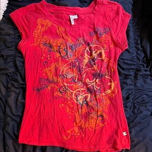 y2k cursive print tee